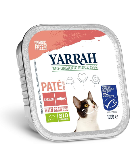 Gato Tarrinas Pate Con Salmon Caja 16X100Gr. Bio de Yarrah