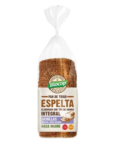 Pan de Molde de  Trigo Espelta Integral Con Semillas De Girasol, Lino y Sésamo