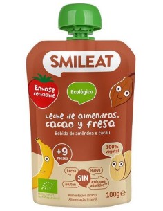 Pouch De Leche De Almendras, Cacao Y Fresa Bio, 100 G de Smileat 2