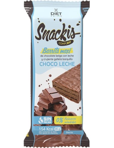 Diet Prime  Snackis Compleat Barrita Maxi Choco Leche 12 Uds de Herbora