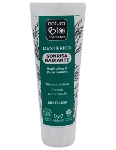 Dentifrico Sonrisa Radiante Espirulina-Bicarbonato 75 Ml de Naturabio Cosmetics