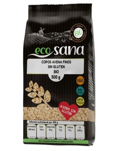 Copos Avena Fino Integral Sin Gluten Bio 500G Ecosana 2