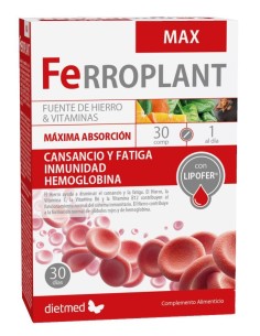 Ferroplant Max 30 comprimidos Dietmed  Suplemento de Hierro eficaz 2