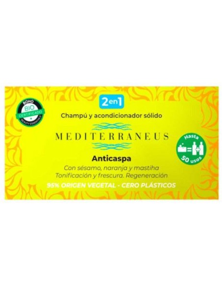 Mediterraneus Champu-Acondicionador Solido Anticaspa 55 Gr. de Mundonatural