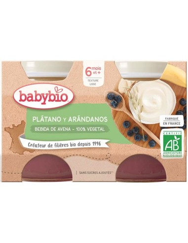 Yogur de Avena, Plátano y Arándanos