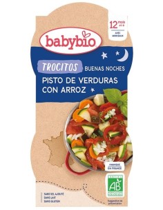 Buena Noche TROCITOS Pisto de Verduras con arroz 2x200g de Baby Bio 2
