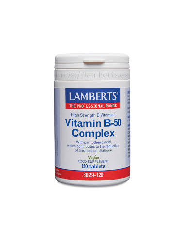 Pacote 5 Unidades Complexo Vitamina B-50 120 Tabs. por Lamberts