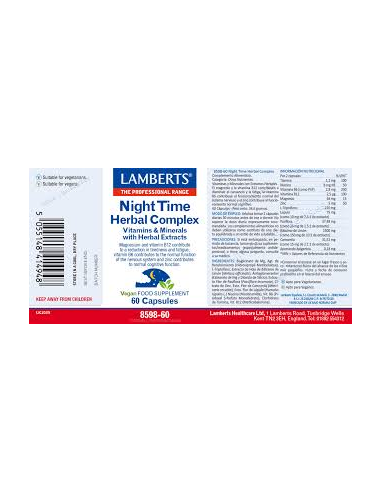 Pack 5 Uds. Night Time Herbal Complex 60 Caps. de Lamberts
