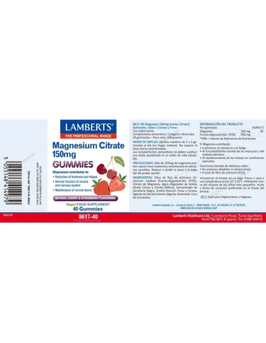 Pack 2 Uds. Citrato de Magnesio (Gummies) 40 Gum de Lamberts