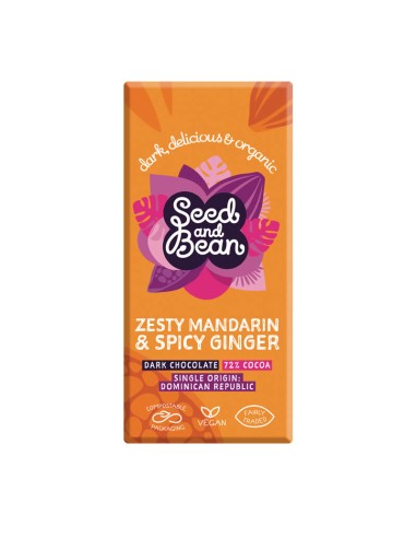 Chocolate Negro 72% con Mandarina y Jengibre