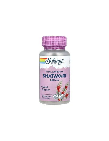 Shatavari 500 mg Solaray - 60 cápsulas vegetales naturales