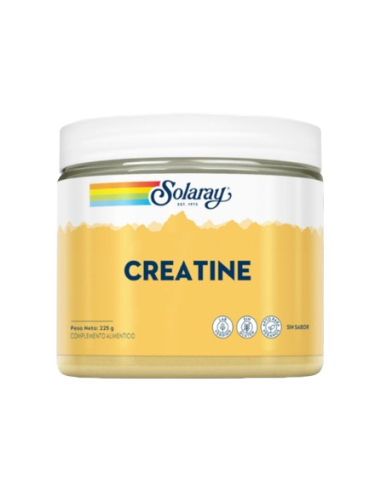 Creatina Solaray 225g Polvo Sin Sabor para Energía y Fuerza