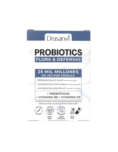 Probiotics Flora y Defensas 20 Cápsulas Drasanvi  Salud Intestinal