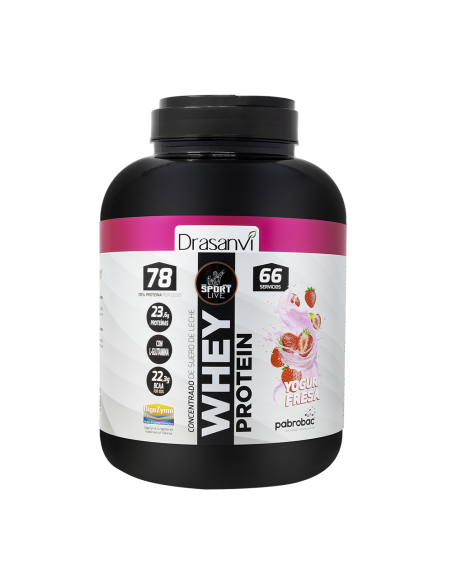Whey Protein Concentrada Yogur Fresa 2Kg Sport Live Drasanvi