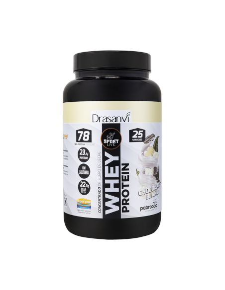 Whey Protein Concentrada Chocolate Blanco 750G Sport Live Drasanvi