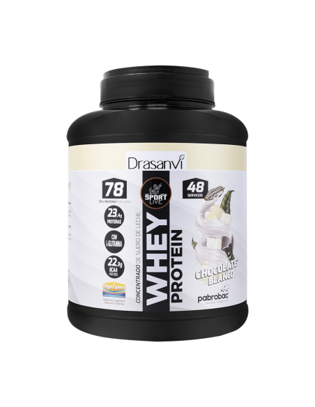 Whey Protein Concentrada Chocolate Blanco 1450G Sport Live Drasanvi