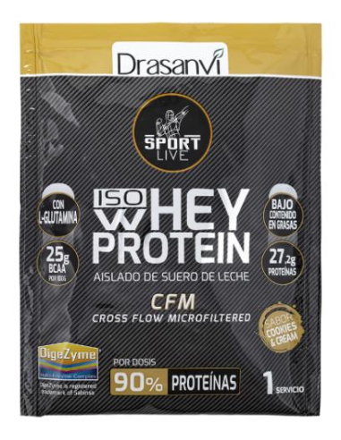Monodosis Whey Protein Aislado Cookies And Cream 30G Sport Live Drasanvi