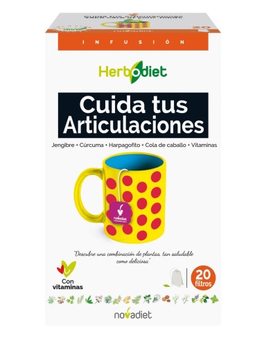 Pacote 3x2 Herbodiet Cuide das Suas Articulações Recipiente com 20 sacos filtrantes de 1,5 g. por Novadiet