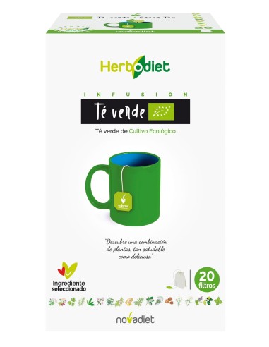 Pack 3x2 Herbodiet Té Verde Eco Envase de 20 bolsitas filtro de 1,5 g. de Novadiet