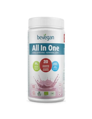Batido Nutricional Fresa Bio Vegan 450g - Bevegan