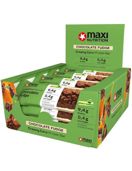 Vegan Creamy Core Bars Chocolate Fudge 45G X 12Ud de Maxinutrition