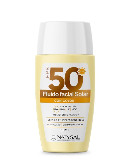 Solar Spf50 Facial Con Color Resistente Agua 50 Ml de Natysal