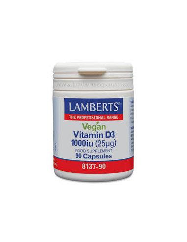 Pack 2 Uds. Vitamina D3 Vegana 1000 UI (25 µg) 90 Caps. de Lamberts