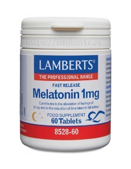 Pack 2 Melatonina 1 mg Lamberts 60 Tabs Liberación Rápida