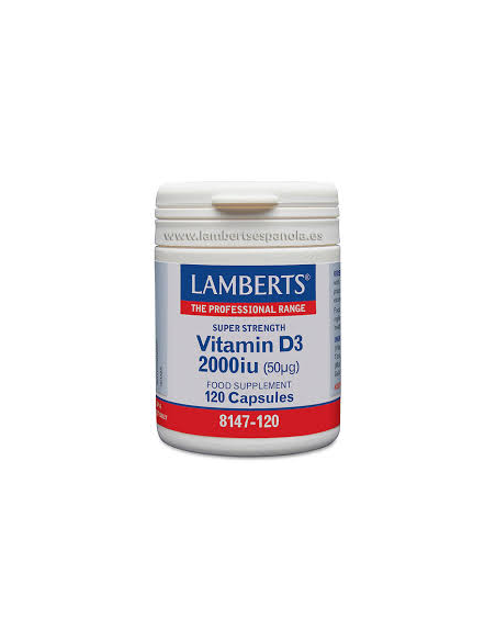 Pack 2 Uds. Vitamina D3 2000 UI (50 µg) 120 Caps. de Lamberts