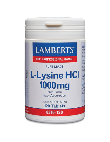 Pack 2 Uds. L-Lisina HCl 1000 mg 120 Tabs. de Lamberts