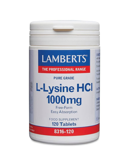 Pack 2 Uds. L-Lisina HCl 1000 mg 120 Tabs. de Lamberts