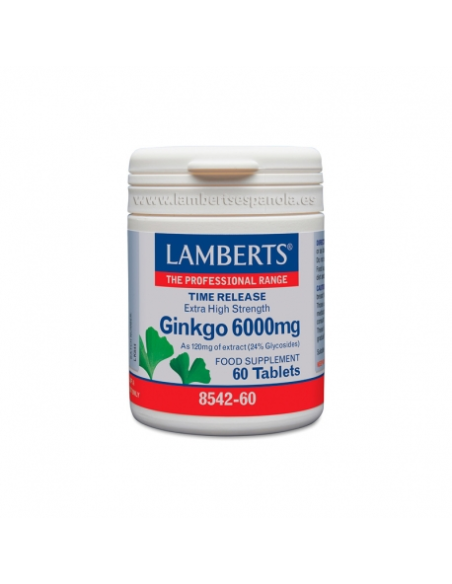 Pack 2 Uds. Ginkgo Biloba 6000 mg 60 Tabs.  de Lamberts