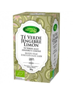 Pack 8 Uds Té Verde Jengibre-Limón Bio Artemis 30 g