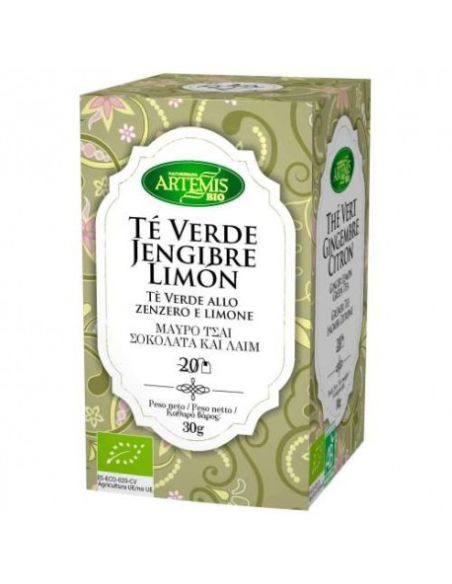 Pack 8 Uds Té Verde Jengibre-Limón Bio Artemis 30 g