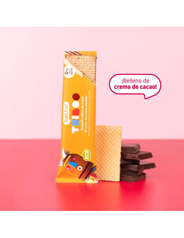 Barquillo Relleno De Crema De Cacao Bio, 30 G de Smileat