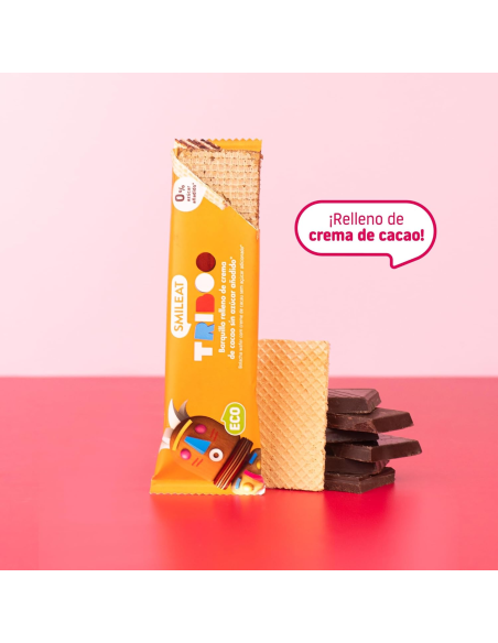 Barquillo Relleno De Crema De Cacao Bio, 30 G de Smileat