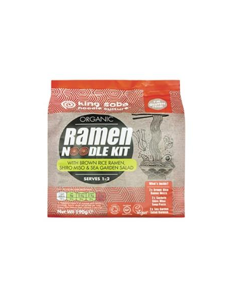 Kit De Noodles Ramen (Arroz Integral, Miso Y Algas) Sin Gluten Bio, 194 G de King Soba