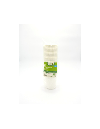 Vasos 20cl 100% Compostables Ecodis - Pack 25 unidades