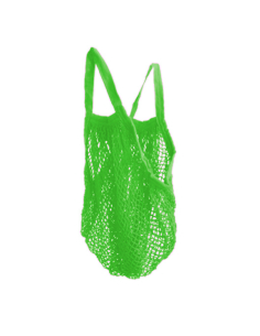 Bolsa malla algodón GOTS verde con asas largas  Ecodis