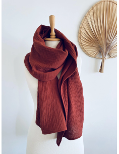 Bufanda ecológica terracota By Venga 210x50 cm algodón GOTS