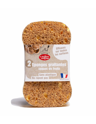 Esponja estropajo natural con cáscaras de nuez 2 unidades