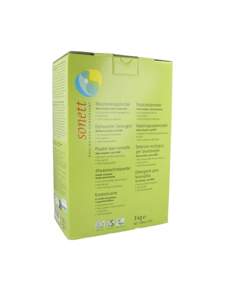 Lavavajillas en polvo Sonett 3Kg ecológico y eficaz