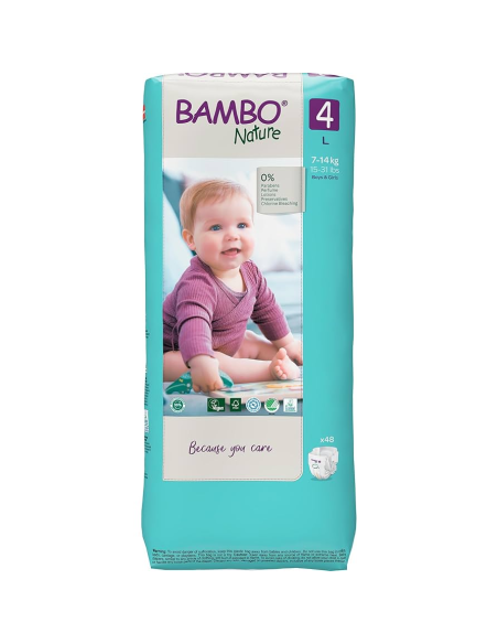 Pañal Talla 4 gr,7-14 Kg, 48ud, Bambo Nature de Bambo Nature