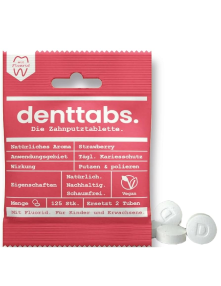 Dentífrico en pastillas ecológico fresa niños con flúor 125ud