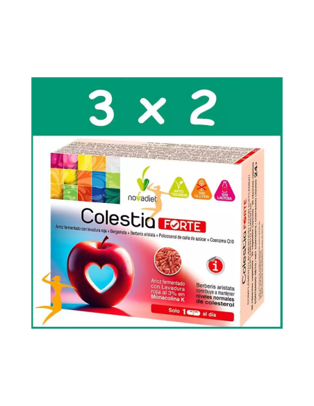 Pack 3x2 Colestia Forte 30 Capsulas Envase de 30 cápsulas vegetales. de Novadiet