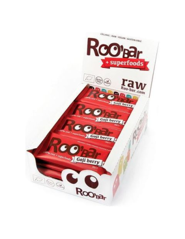 Pack 20 Barritas Bio con Bayas de Goji Roo´Bar 30g cada una