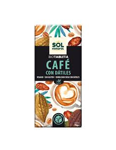 Pack 10 Tabletas Chocolate Café con Dátiles Bio 70g Solnatural