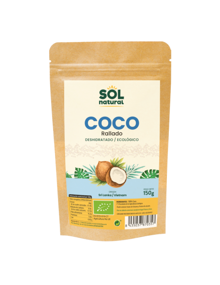 Pack 12 Uds Coco Rallado Bio 150 g Solnatural Natural