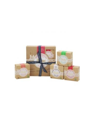 Jabón Pastilla 4Uds Leche de Burra, Melocotón y Granada