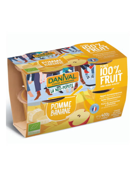 Pack 4 Purés Bio Manzana y Plátano Danival 400 g Natural